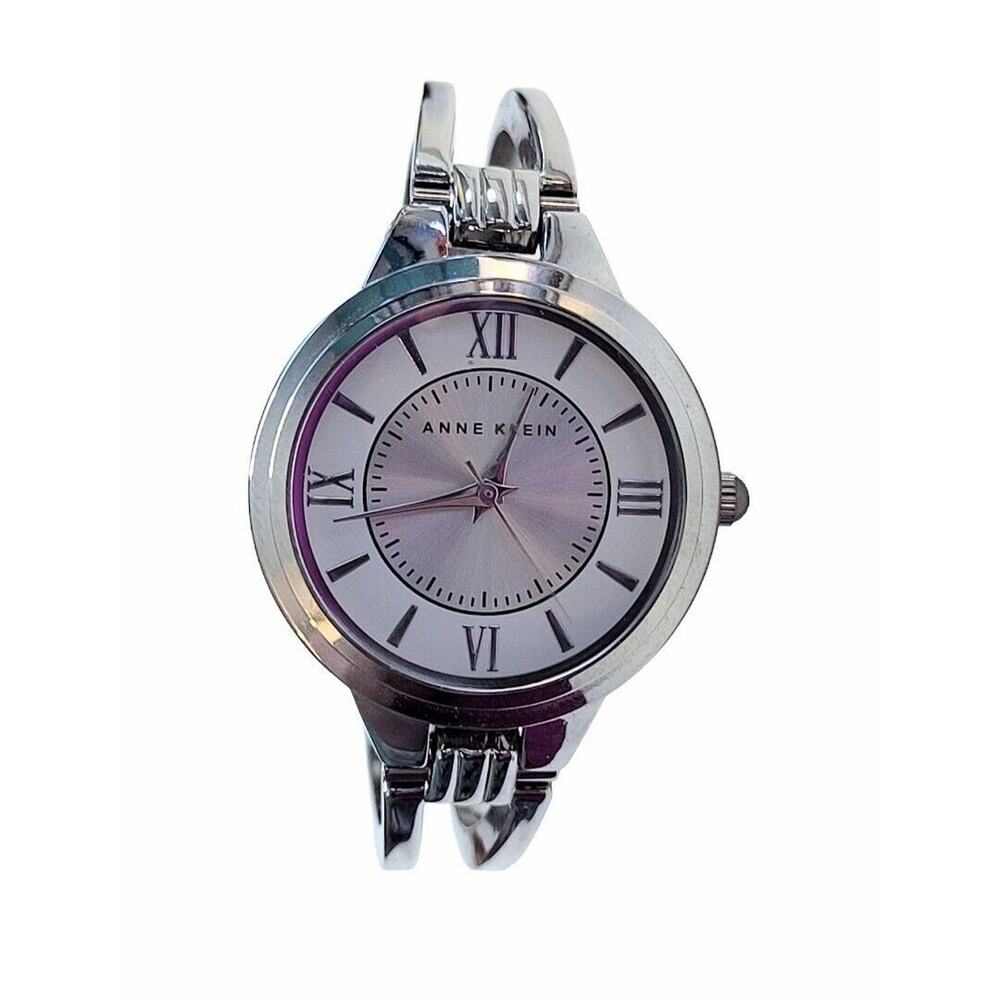 Anne Klein Women's AK/1441 Y121E Silver Tone Open Bangle Watch